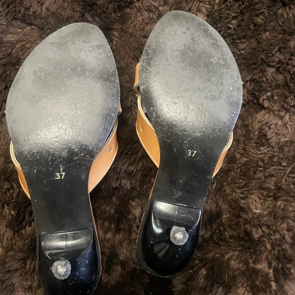 Honey kitten heel Italian leather sandals size 7 - Picture 11 of 12